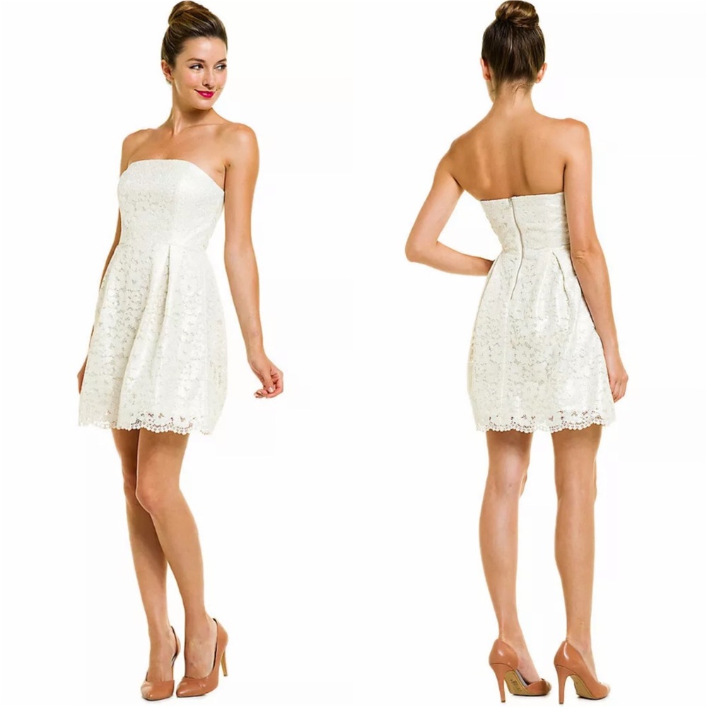 LILLY PULITZER Marielle Dress Strapless White Lace Sz 4